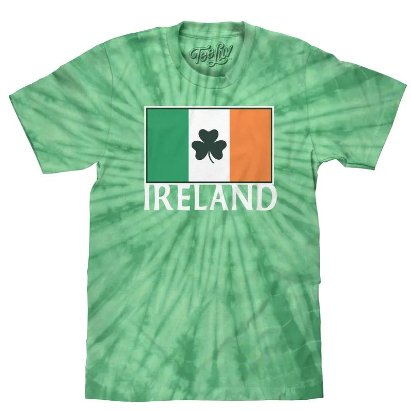 Ireland Shamrock Flag Tie Dye T-Shirt - Spider Kelly Hoodie, Sweatshirt | HypeDripTees.com