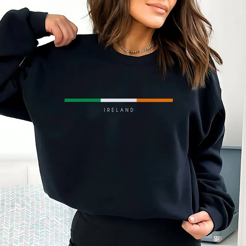 Ireland Sweatshirt, Minimalist Irish Flag Crewneck, Irish Flag Gift, Lover Top, Irish Trip Hoodie, Europe Trip Shirt,...