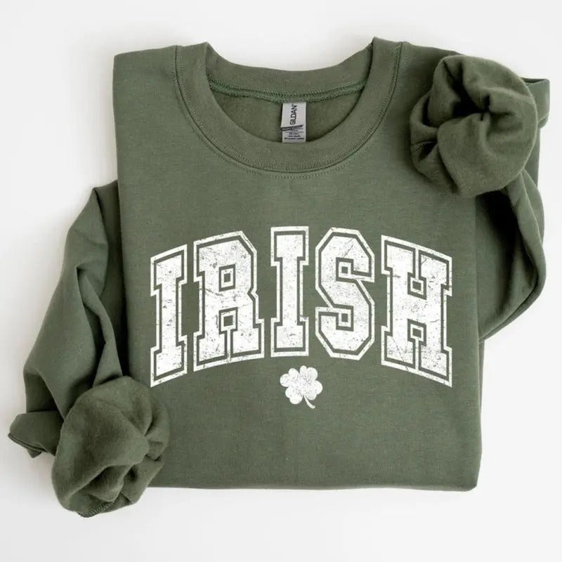 Irish, Retro Collegiate, St Patrick's Day Sweatshirt Pullover Tops Clothing Fit T-shirt Sweatshirt Hoodie | HypeDripTees.com