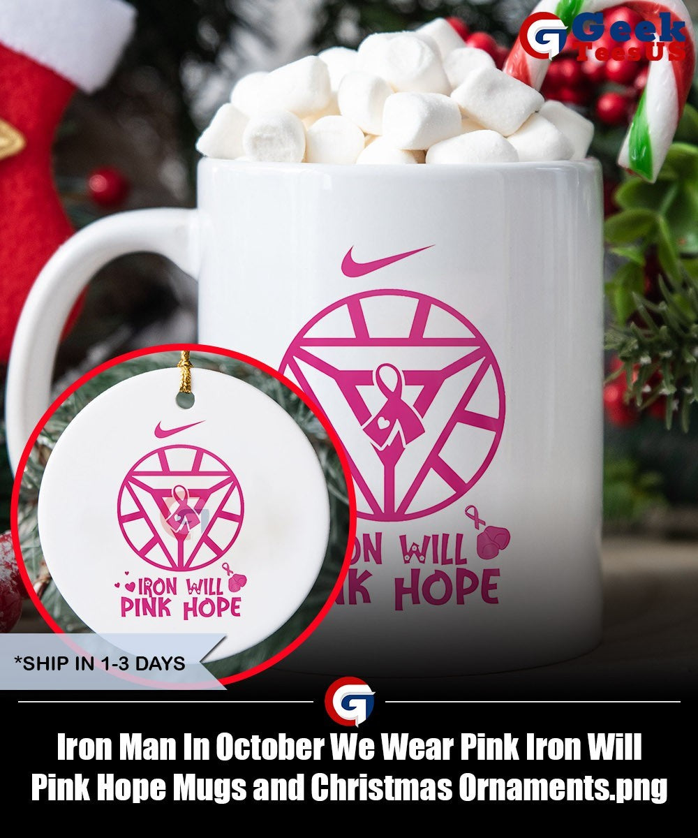 Iron Man In October We Wear Pink Iron Will Pink Hope shirt