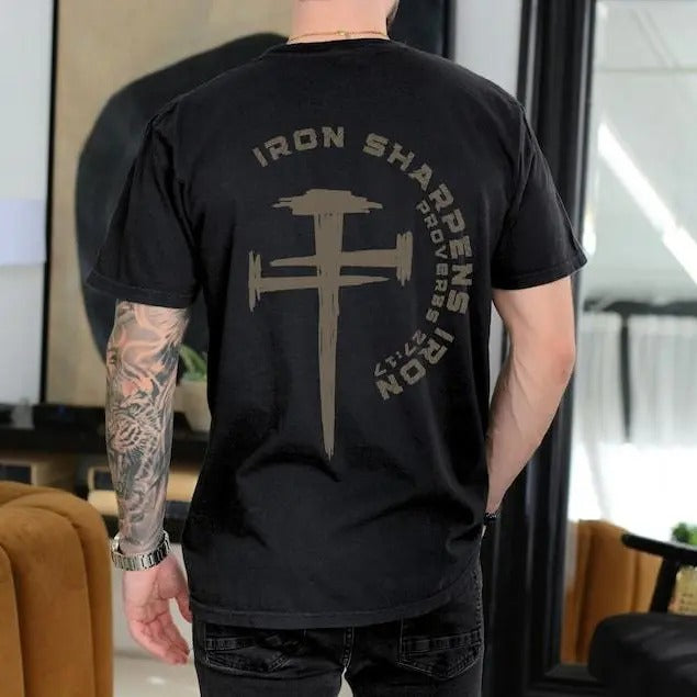 Iron Sharpens Iron Christian Gym Shirt, Gym Pump Christian Clothes, Proverbs Bible Verse Shirt,Christian Streetwear