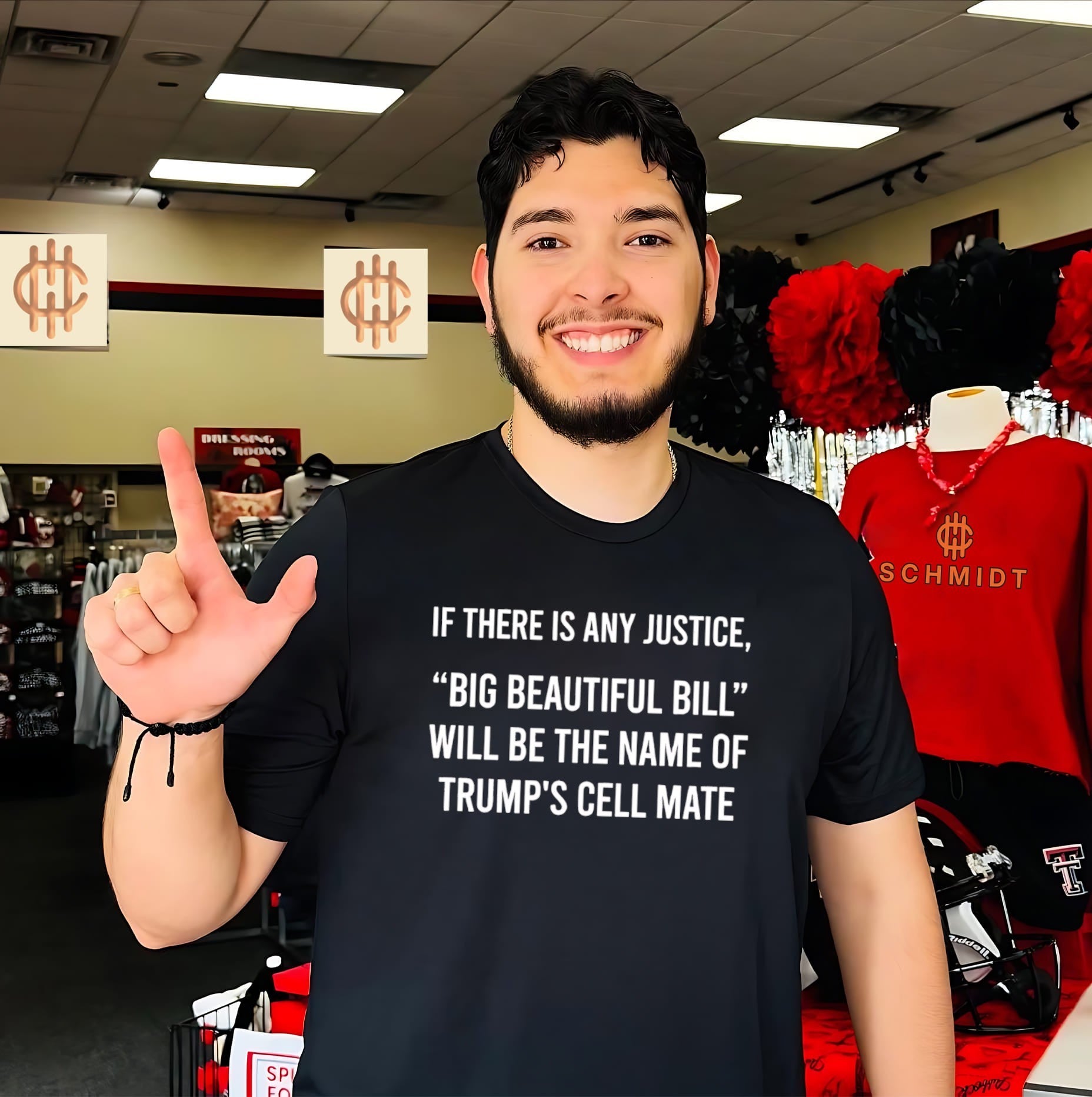 Is there is any justice big beautiful bill will be the name of Trump’s cell mate shirt