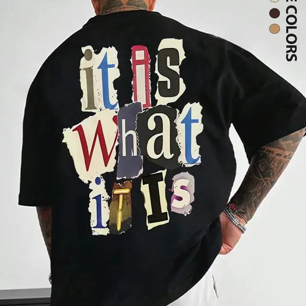 It As What It Is T-shirt, Regular Fit Casual Short Sleeve T-shirt, Graphic Tees, Streetwear, Summer Clothes Hoodie,...