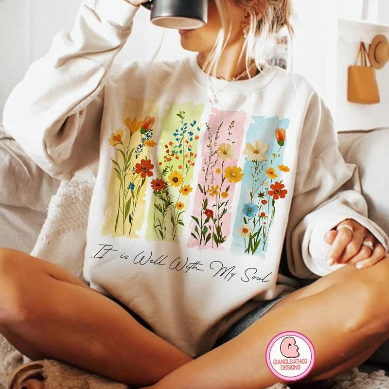 It is Well With My Soul png, Christian Floral png, wildflowers png, Retro Flowers PNG, Bible Verse png, Wild Flowers PNG,...