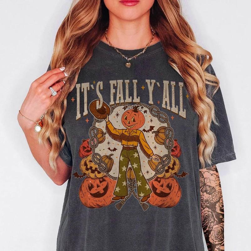 It's Fall Y'all Pumpkins Shirt, Vintage Halloween Pumpkin Tee, Fall Shirt, Fall Pumpkin Tee, Retro Fall Autumn Shirt...