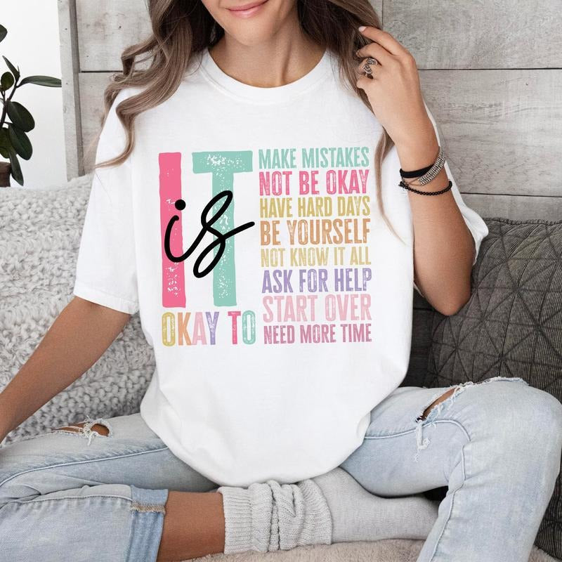 It's Okay To Make Mistakes Comfort Color Shirt, Special Education Teacher Shirts, Mental Health Tshirt, Back To School,...