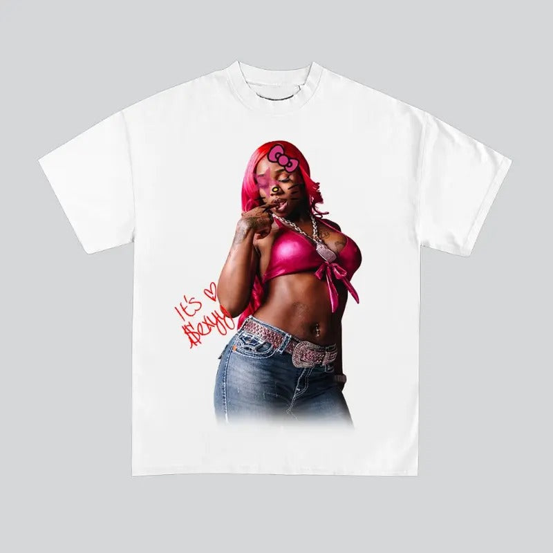 Its Sexyy Kitty Red Super Star Graphic Rap Tee Shirt Streetwear New Design Hoodie, Sweatshirt | HypeDripTees.com