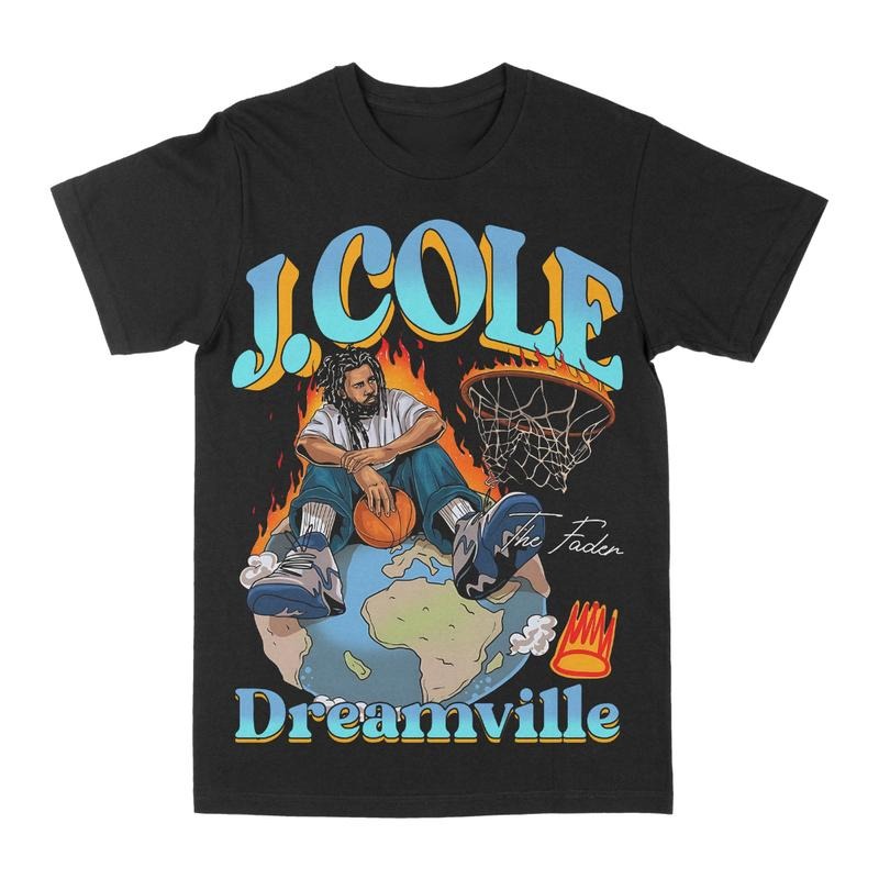 J Cole "Dreamville World" Graphic Tee Shirt, Fans Gift For Men And Women T-Shirt Hoodie, Sweatshirt | HypeDripTees.com