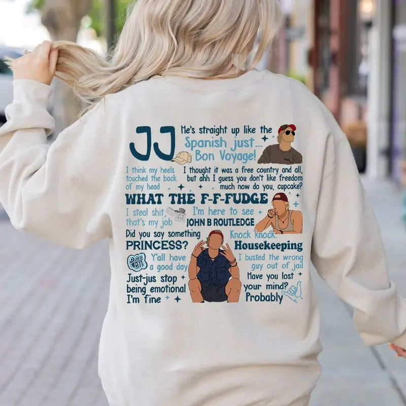 JJ Maybank OBX Quotes Sweatshirt (Only On Back)JJ Maybank Lines - OBX Merch , Apparel For Men And Women, Gift For Movies...
