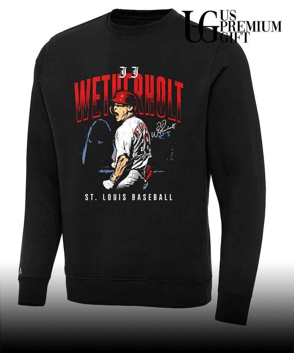 JJ Wetherholt player St. Louis Cardinals baseball signature Skyline City shirt