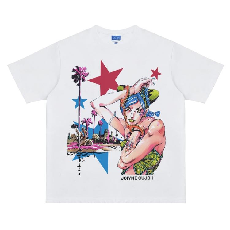 JOJO "Cujoh" Vintage Oversized Tee Anime T-shirt 100% Cotton Original Design Men's Top for Fans Menswear Tshirt Hoodie,...