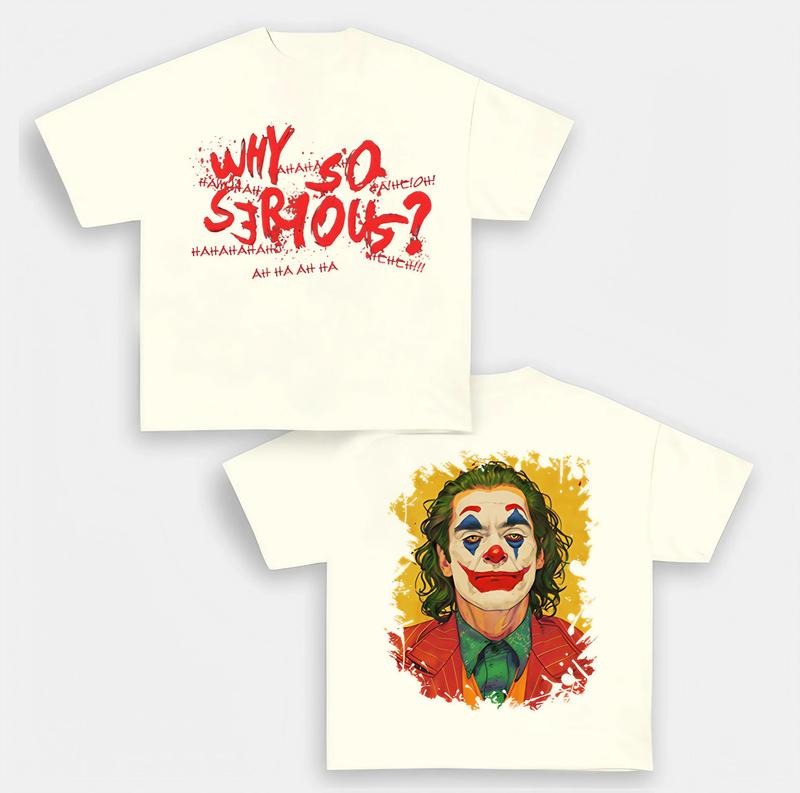 JOKER WHY SO SERIOUS HAHAHA T-SHIRT Trending Movie T shirt Vintage 90s T-shirt gift for Movie fans gift for him gift for...