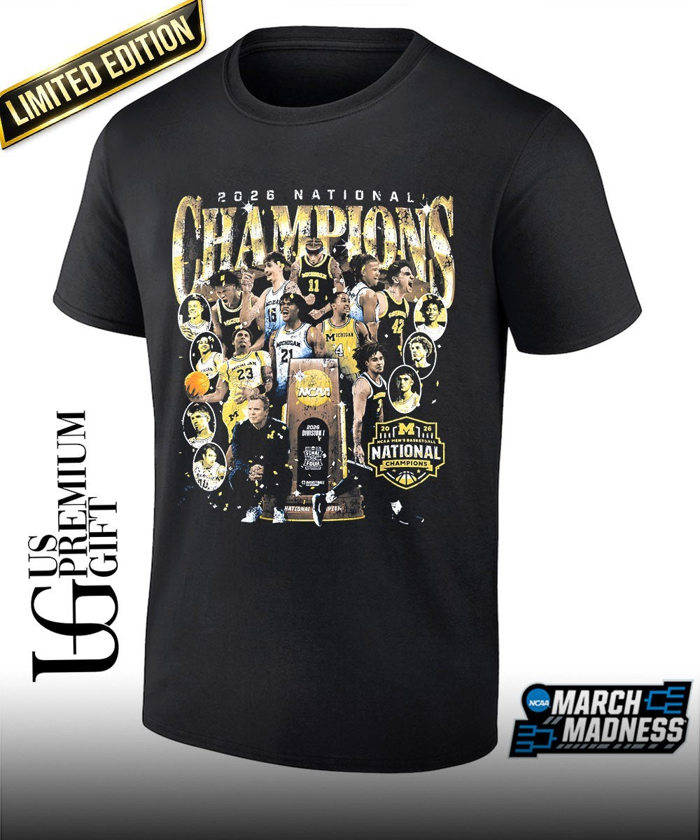Michigan Wolverines 2026 Men’s Basketball National Champions trophy shirt