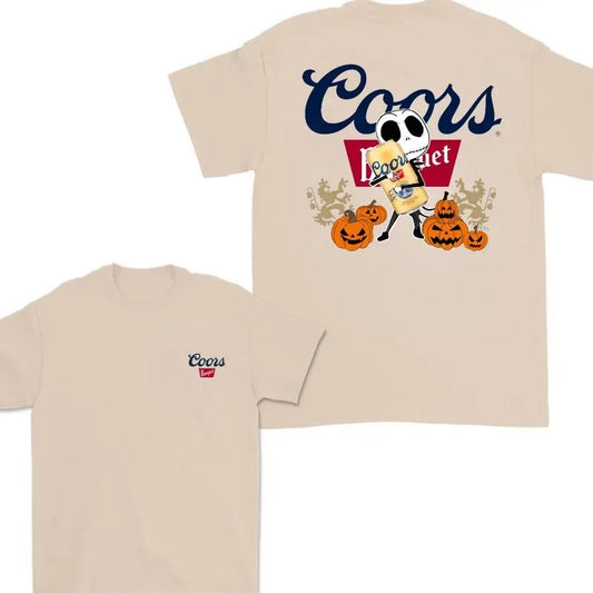 Jack Hug Coors Banquet Skellington Halloween Double Sided T-shirt, Skeleton Coors Banquet T-shirt Full Color, Coors Banquet Halloween T-shirt For Men & Women