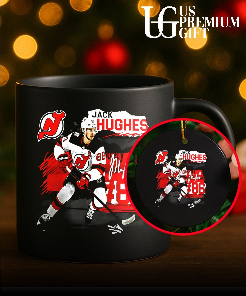 Jack Hughes 86 player New Jersey Devils NHL signature shirt