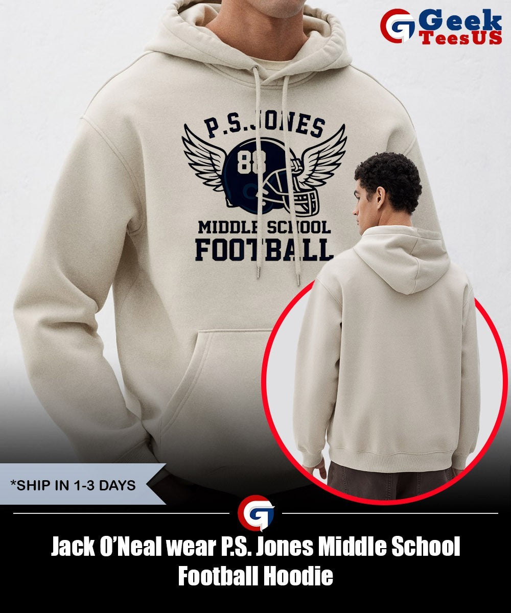 Jack O’Neal wear P.S. Jones Middle School Football shirt