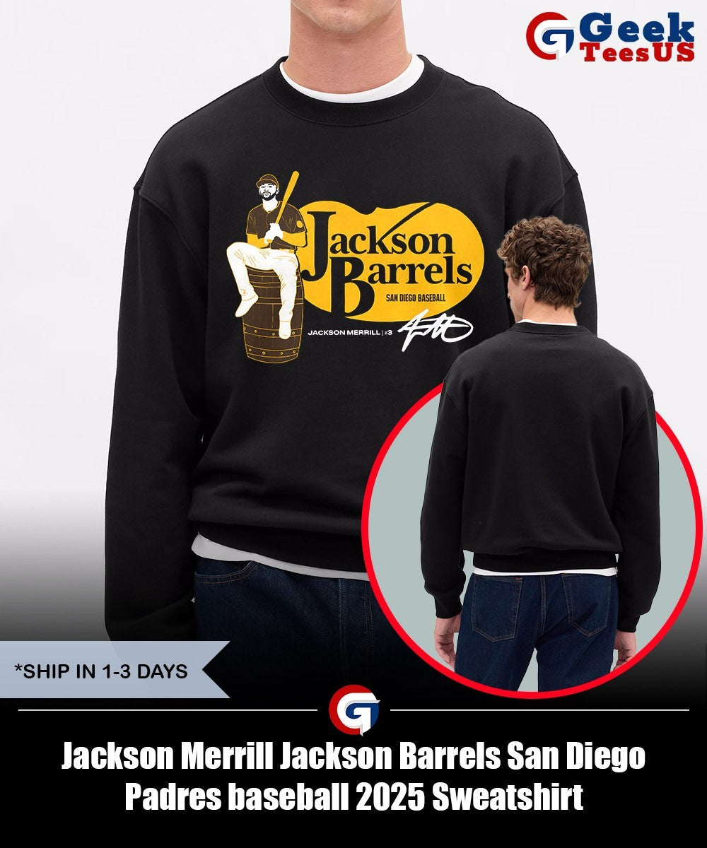 Jackson Merrill Jackson Barrels San Diego Padres baseball 2025 shirt