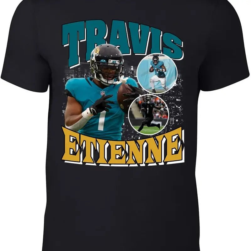 Jacksonville Travis Etienne Bootleg Style T-Shirt Hoodie, Sweatshirt | HypeDripTees.com