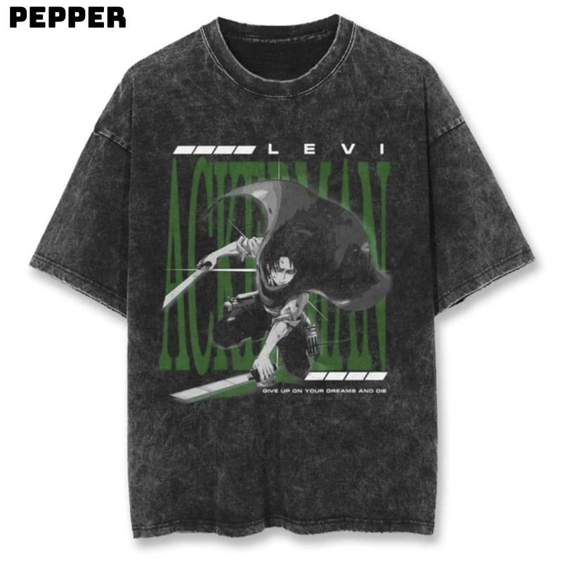Jade Levi Washed Vintage Tee, Anime Shirt, Anime Merch, Jade Levi Shirt, Jade Levi Merch, Anime Graphic Shirt, Trendy...