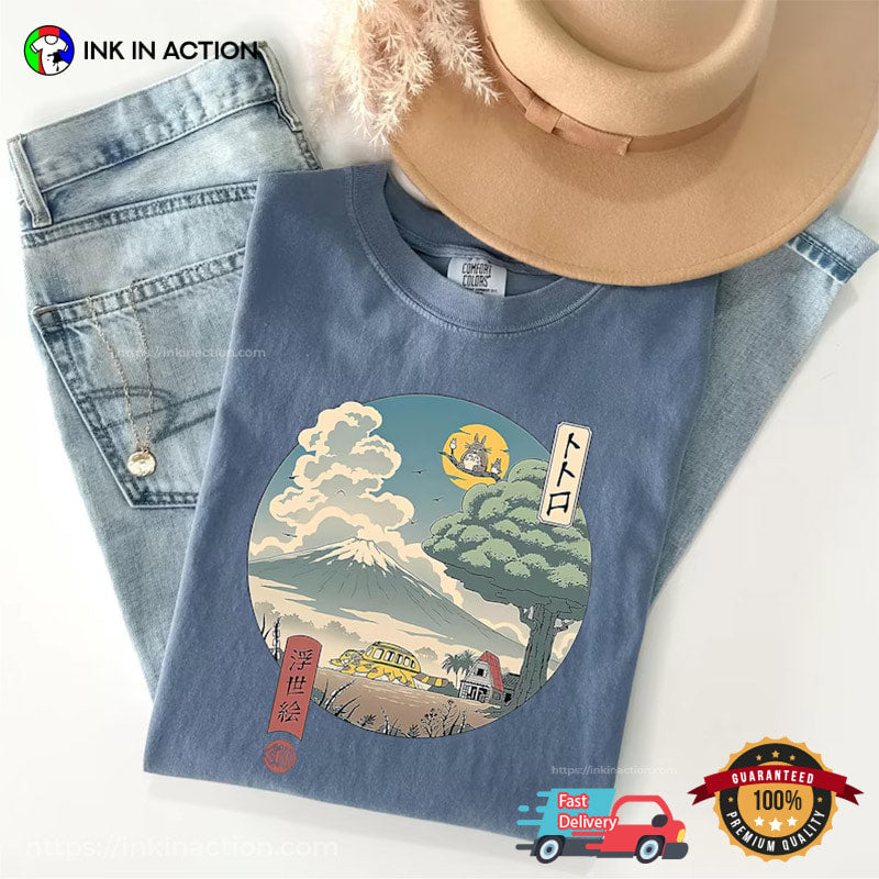 Japanese Fuji Mountain My Neighbor Totoro Art Comfort Colors Shirt