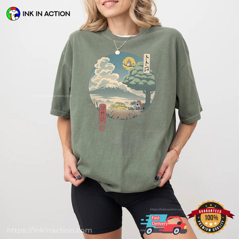 Japanese Fuji Mountain My Neighbor Totoro Art Comfort Colors Shirt