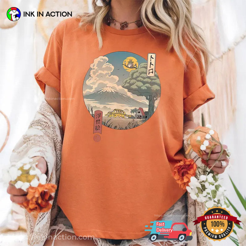 Japanese Fuji Mountain My Neighbor Totoro Art Comfort Colors Shirt