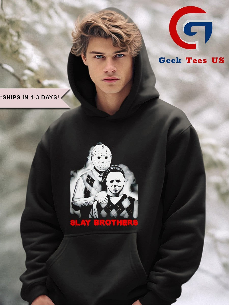 Jason Voorhees and Michael Myers Slay Brothers Halloween 2025 shirt