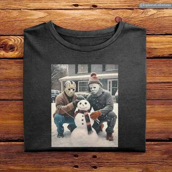 #Jason.Voorhees and #Michael.Myers Snowman Funny Christmas Tee, Hoodie, Sweater, Vintage Cozy Shirt, Gift For Him ,...