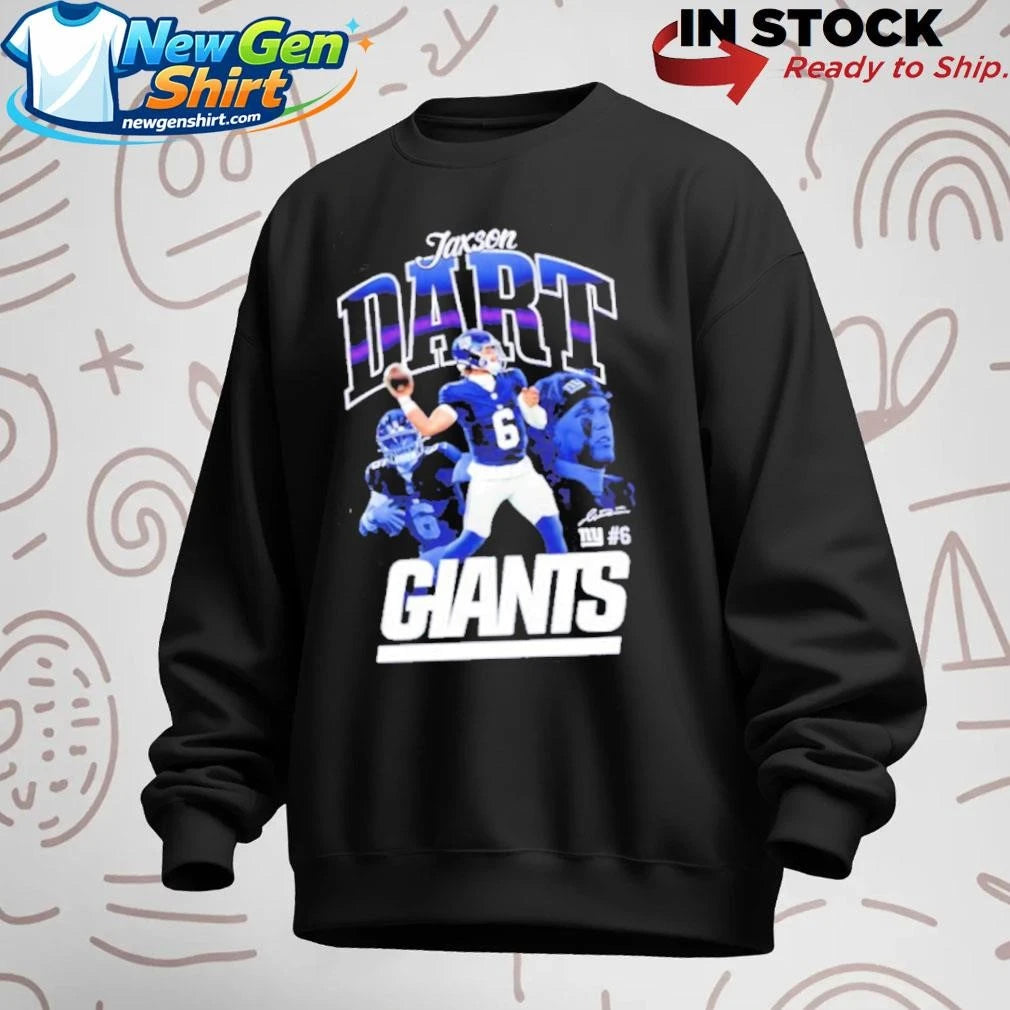 Jaxson Dart New York Giants Outerstuff Triple Pic Shirt