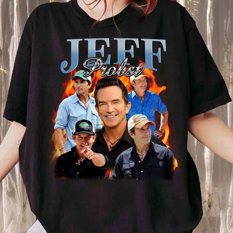 Jeff Probst Vintage Shirt, Presenter Homage T-Shirt Hoodie, Sweatshirt | HypeDripTees.com
