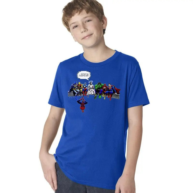Jesus & Superheroes Original And That's How I Saved The World Kids T-Shirt Hoodie, Sweatshirt | HypeDripTees.com