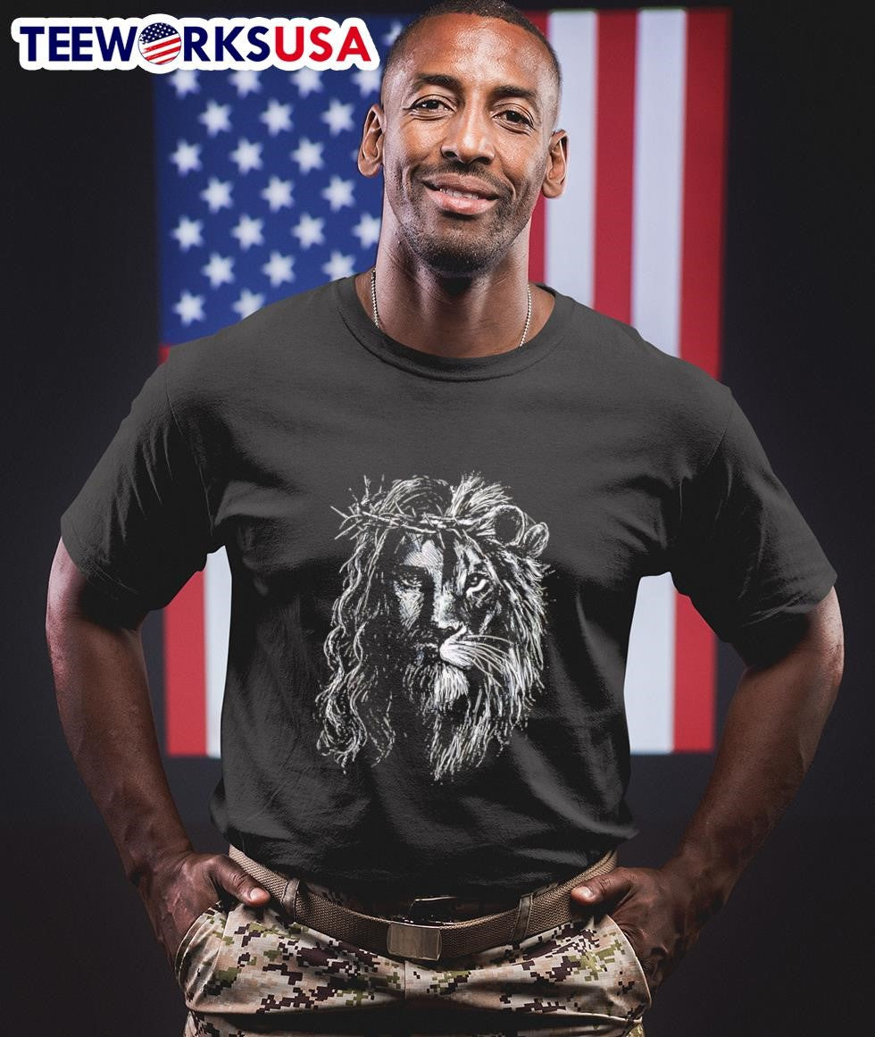 Jesus And Lion Face Shirt
