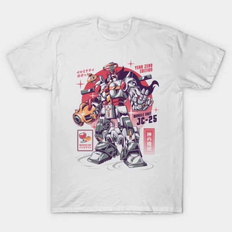Jesus Christ Mecha Warrior T-Shirt - Holy Tech Armor Graphic Tee Hoodie, Sweatshirt | HypeDripTees.com