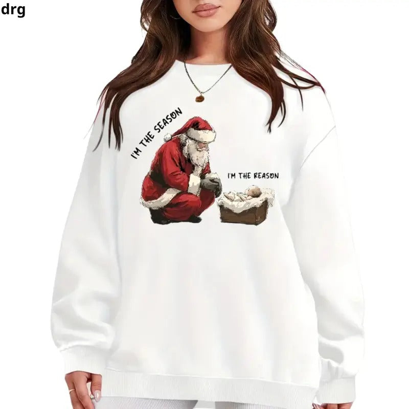Jesus Christmas Sweatshirt, Christian Christmas Hoodie, Women's Religious Holiday Crewneck T-Shirts | HypeDripTees.com