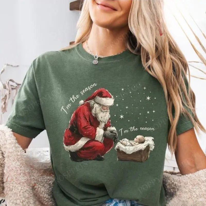 Jesus Christmas Sweatshirt, Hoodie, T - Shirt, Religious Xmas Tshirt, Women's Holiday Shirt | HypeDripTees.com