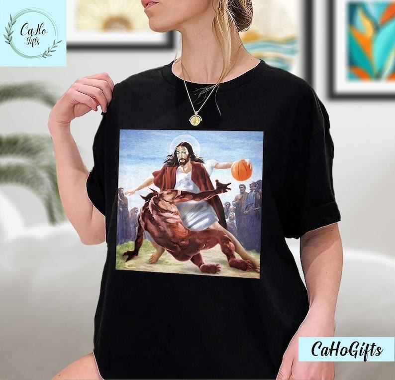 Jesus Crossing Christian T-Shirt, Jesus Shirt, Jesus Basketball  sweater and hoodie Sweatshirt | HypeDripTees.com