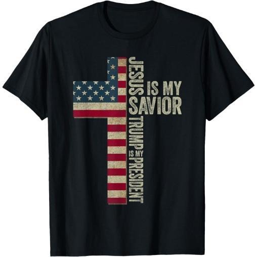 Jesus Is My Savior Trump Is My President Trump 2024 MAGA T-Shirt Made in USA Hoodie, Sweatshirt | HypeDripTees.com