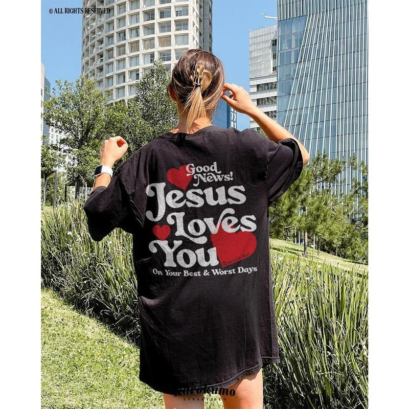 Jesus Loves You Shirt Christian Mental Health Shirts Preppy Faith Based Clothing Christian Clothes Religious Indie...