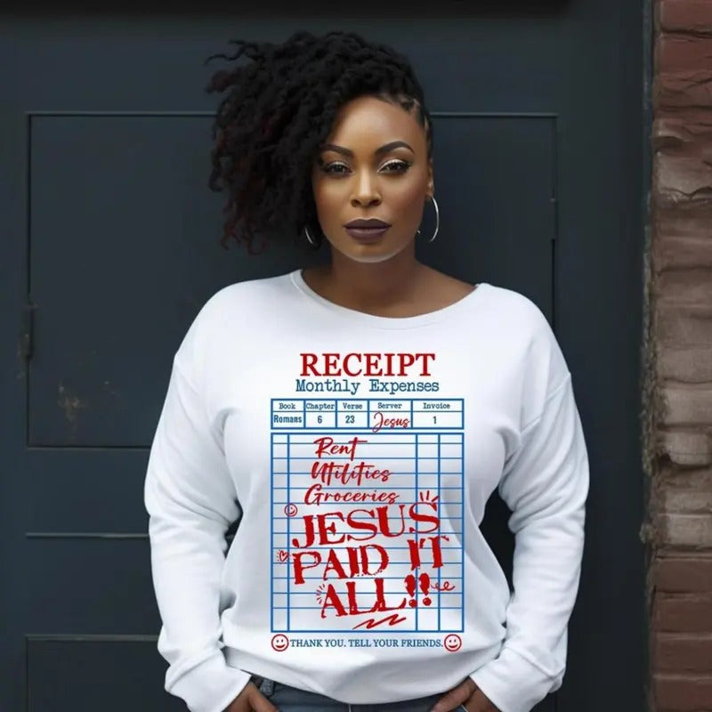 Jesus Paid It All Shirt, Christian Shirt Design Shirt, DTF Christian Shirt, Guest Check Shirt, Soft Fabric, Feels Great...