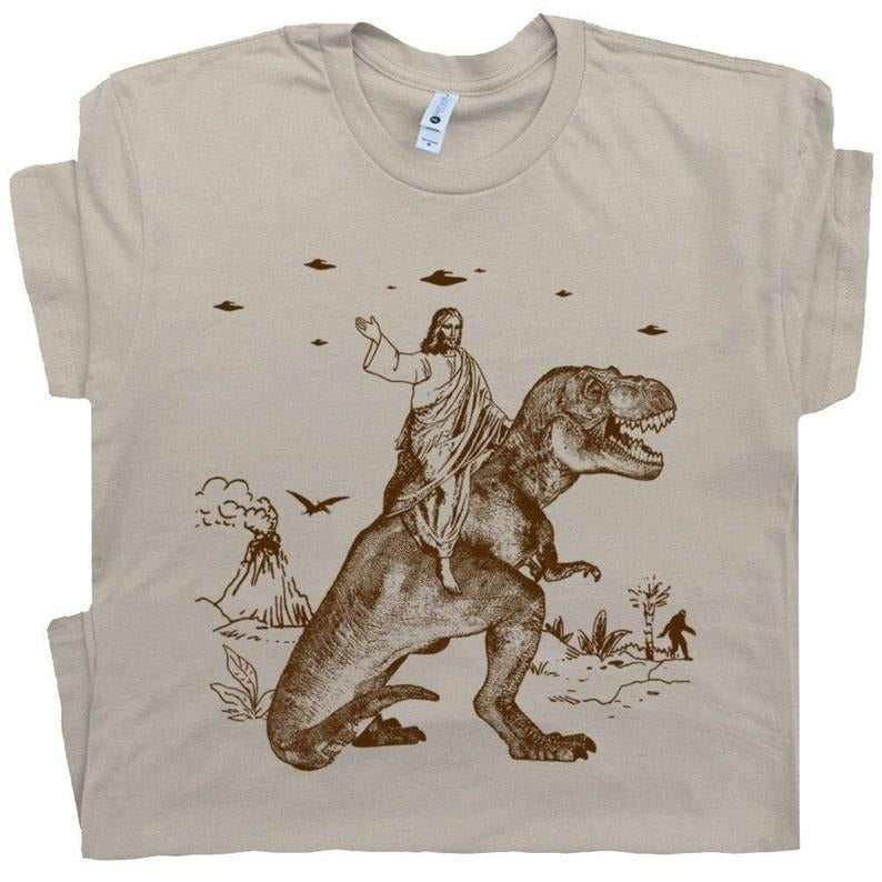 Jesus Riding Dinosaur T-Shirt