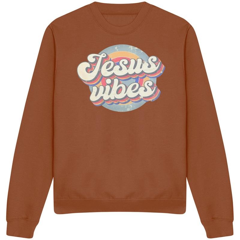 Jesus Vibes Retro Just Hoods Sweatshirt T-Shirts, Hoodie | HypeDripTees.com