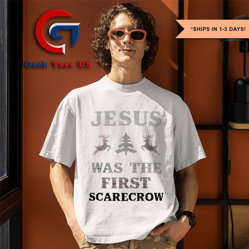 Jesus Was The First Scarecrow ugly Christmas shirt