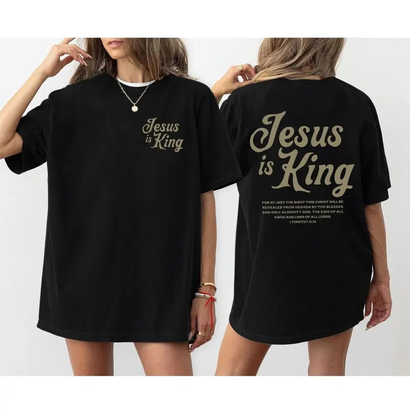Jesus is King Comfort Colors Shirt, Jesus Religious Shirt, Christian Shirt, Faith Shirt, Bible Verse, Christian Merch,...