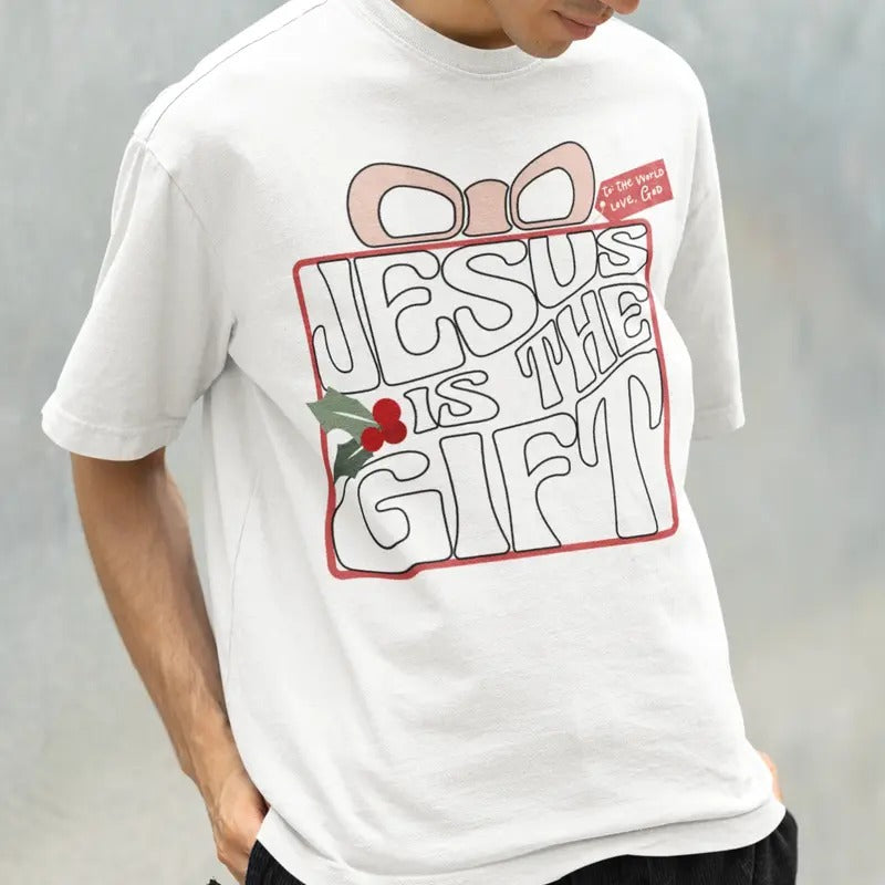 Jesus is the Gift, Christmas T Shirt, Christian Shirt for Christmas, Unisex T Shirt Hoodie, Sweatshirt | HypeDripTees.com