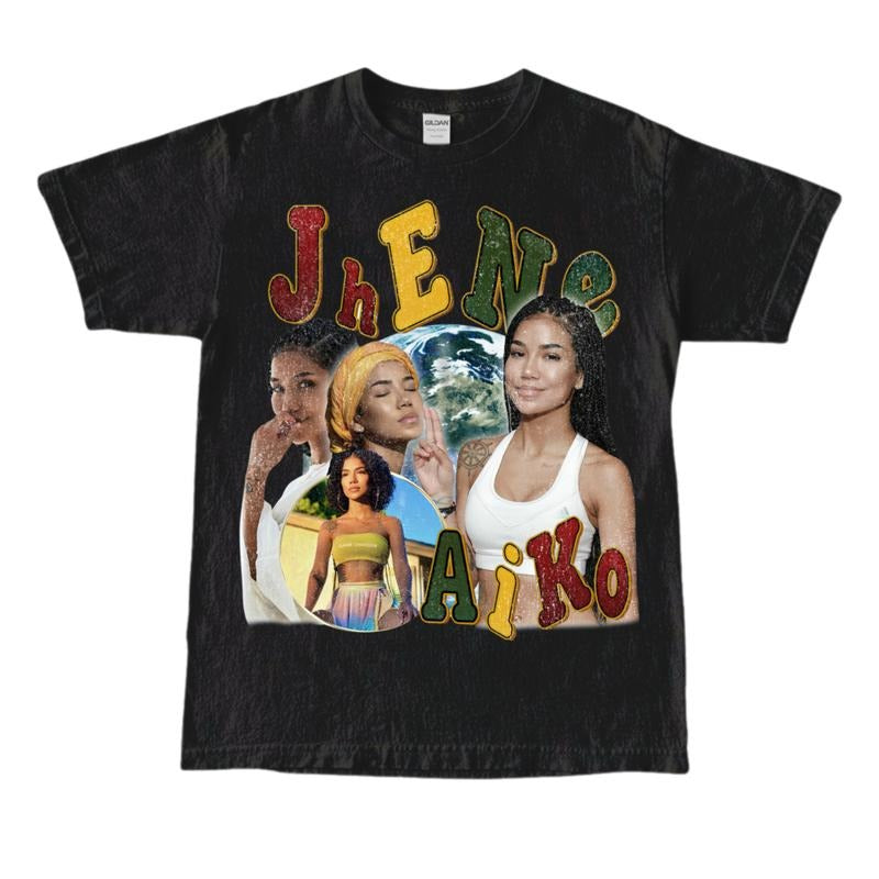 Jhene Aiko T-shirt, Men Women Unisex Graphic Top Tee Short Sleeve Streetwear Fashion Style Hoodie, Sweatshirt