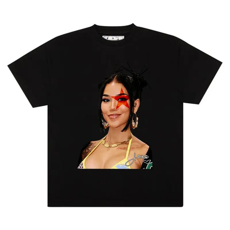 Jhene Red Star Big Face Tee Shirt - Perfect for Everyday Street Style Hoodie, Sweatshirt | HypeDripTees.com