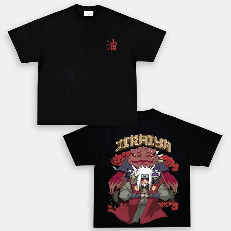 Jijayra Anime Double Printed Vintage Oversized Tee Unisex Anime Manga Heavy Cotton T-shirt, Anime Lover, Top Hoodie,...
