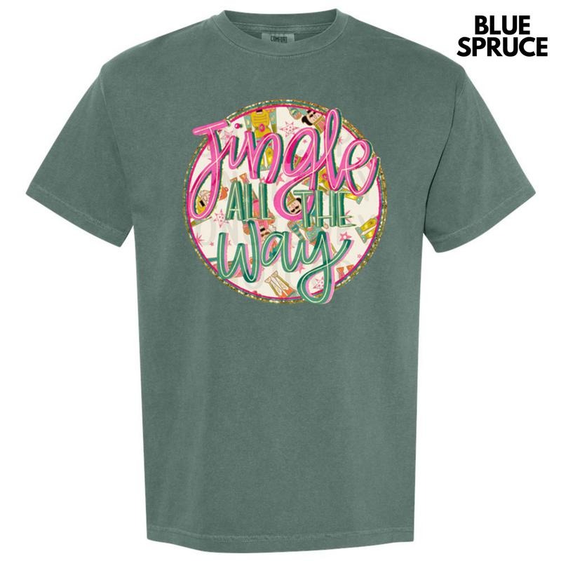 Jingle All The Way Faux Glitter Comfort Colors T-Shirt Hoodie, Sweatshirt | HypeDripTees.com