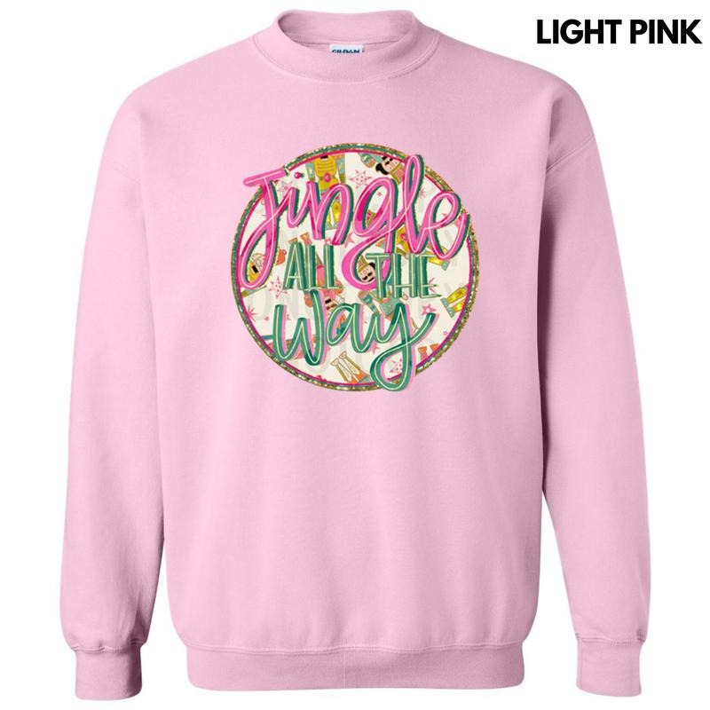 Jingle All The Way Faux Glitter Sweatshirt T-Shirts, Hoodie | HypeDripTees.com
