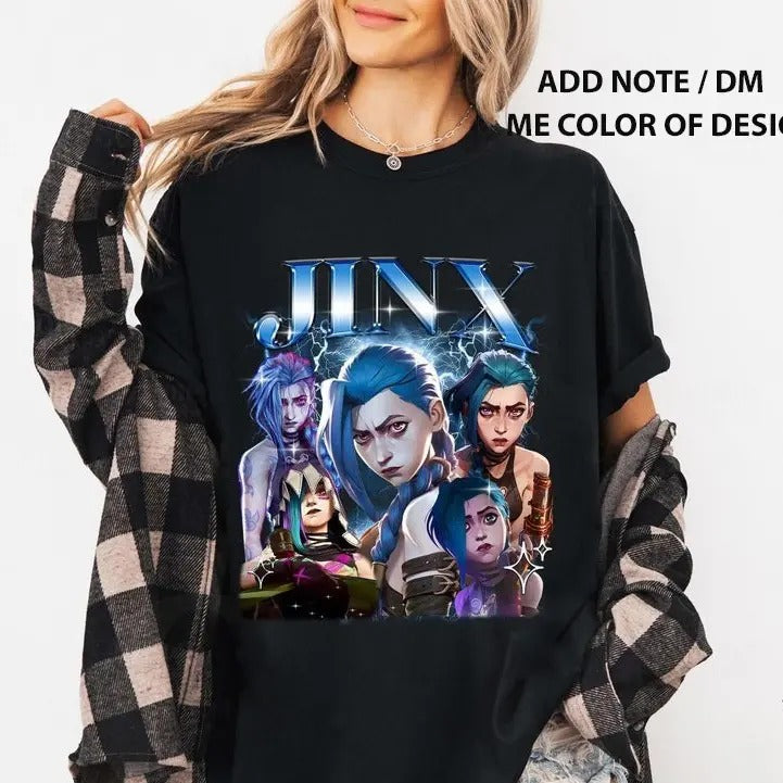 Jinx Arcane Shirt, League of Legends Anime lol Shirt Hoodie, Sweatshirt | HypeDripTees.com